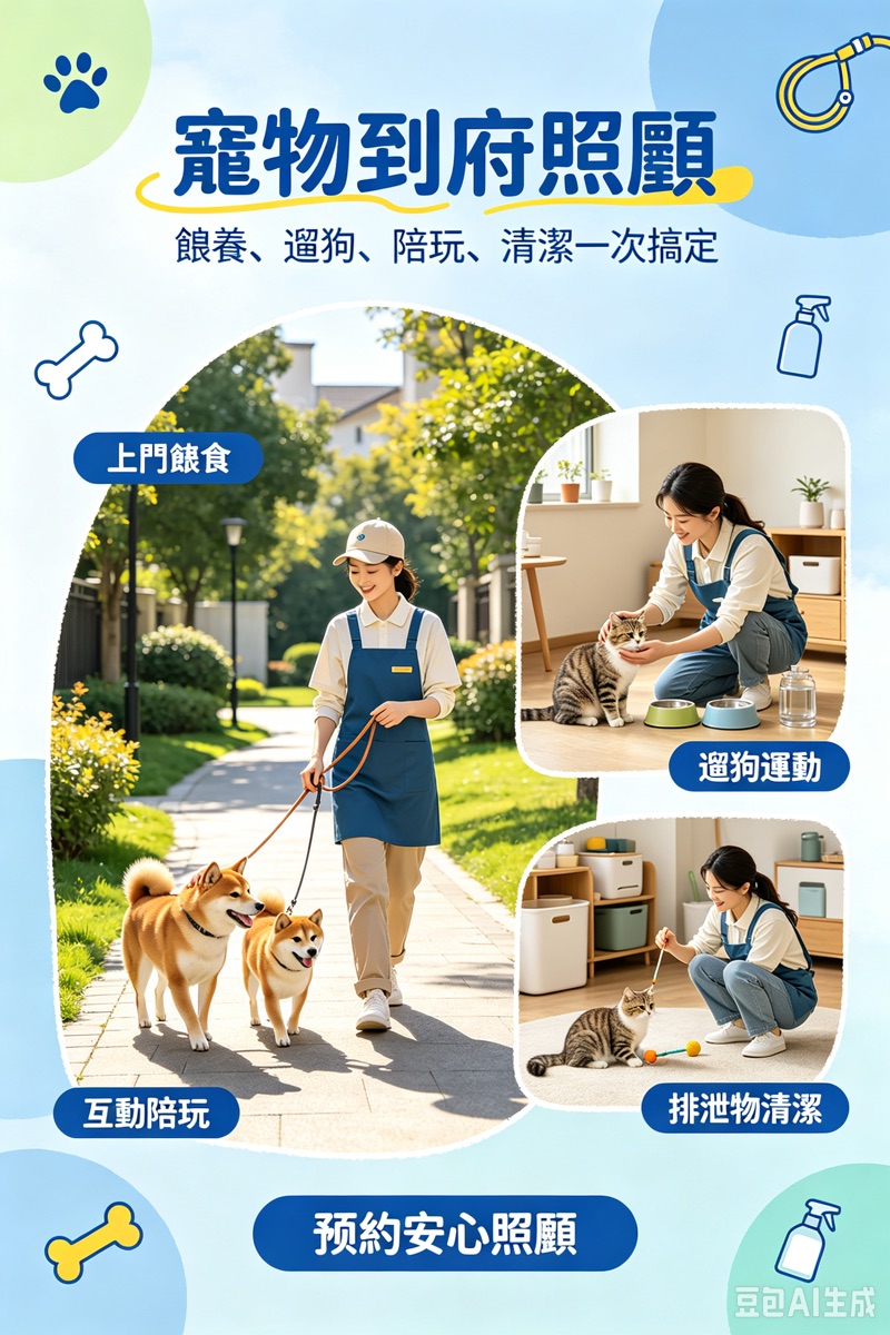 毛孩管家 · 上门喂养遛狗陪玩清洁服务介绍